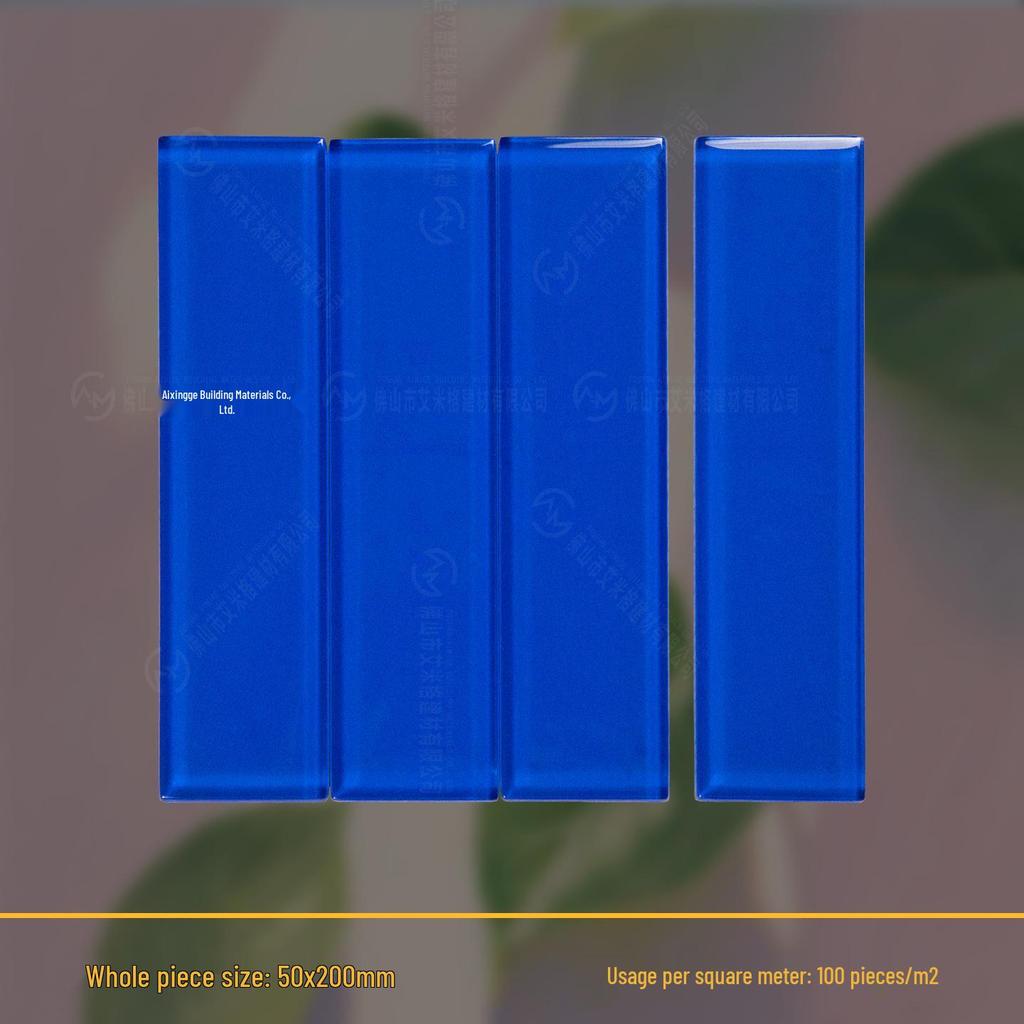 Dopamine Glass Handmade Tile: 50x200mm for Bathroom, Kitchen, Bar, and Shop Walls