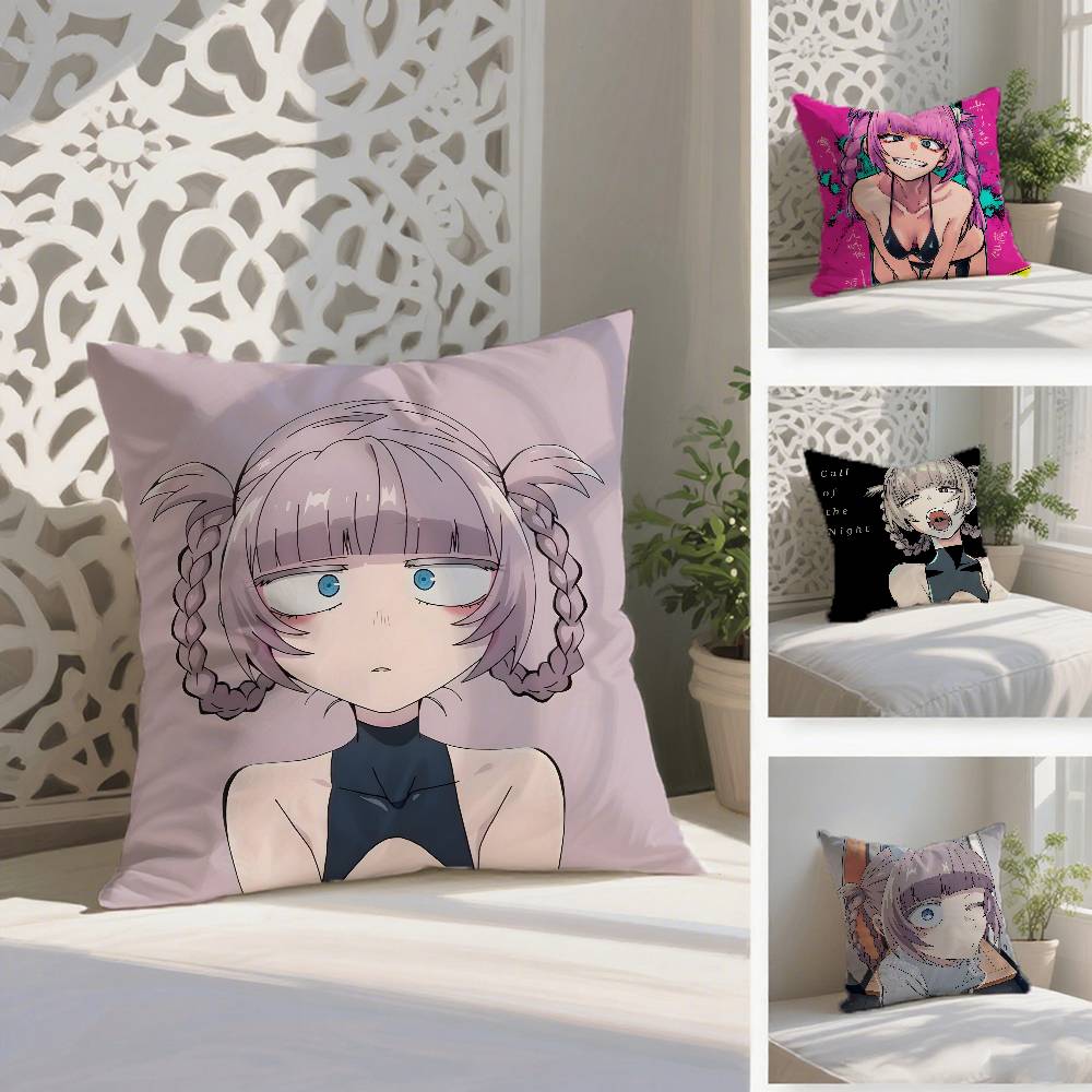 Yofukashi No Uta Anime Nazuna-A Pillow Case Anti-dustmite Pillowcase Invisible Zipper Silky Short Plush Sofa Cushion Cover