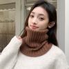 Korean Style Turtleneck Fake Collar Solid Color Pullover Wool Bib Elegant Knitted Scarf  Women