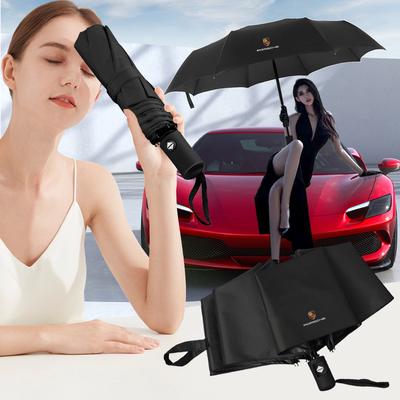 Windproof Rain Fully Automatic Compact 3 Folding Umbrella Car Accessories For Porsche 911 918Spyder 928 944 968 Boxster Cayenne Macan Panamera