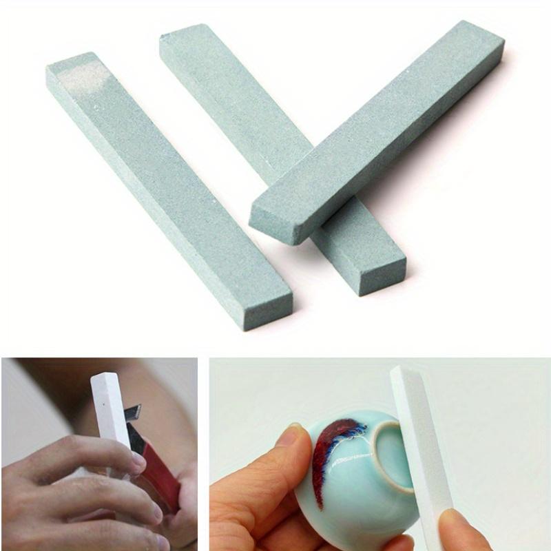 1/3 adet Çömlek Araçları Parlatma Taş Küçük Kaba Taşlama Seramik Whetstone Seramik Alt Yapışkan Sır Parlatma Taşlama Araçları