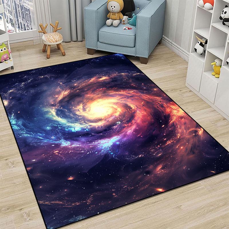 Children Bedroom Decoration Carpet Outer Space Pattern Abstract Carpets Living Room Sofa Area Rug Child Bedside Non-slip Mat