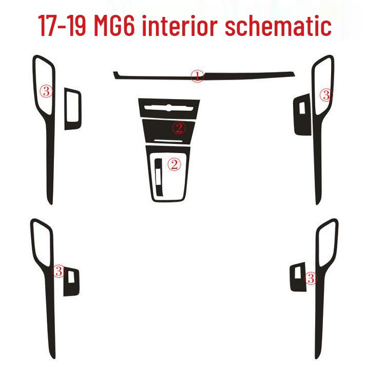 MG6 (2017-2019) Carbon Fiber Interior Shift Console Stickers