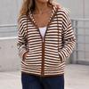 Women's Casual V-Neck Loose Fit Long Sleeve Knit Cardigan with Large Pockets