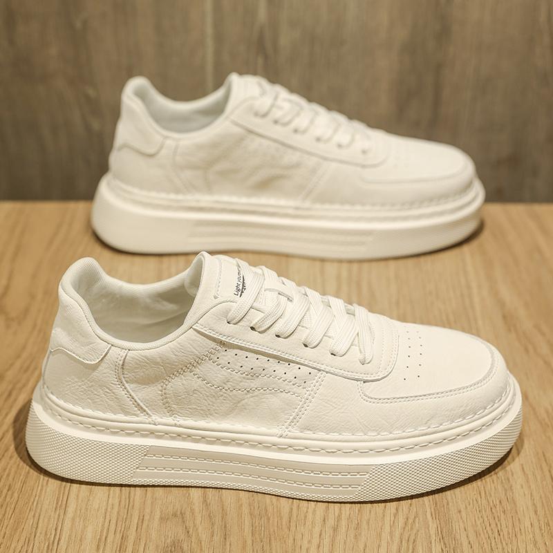 Fashion Spring Autumn Fashion Men's Casual Shoes Mens Breathable Leather Sneakers Thick Sole Lightweight Shoe Male Platform Skate Shoes