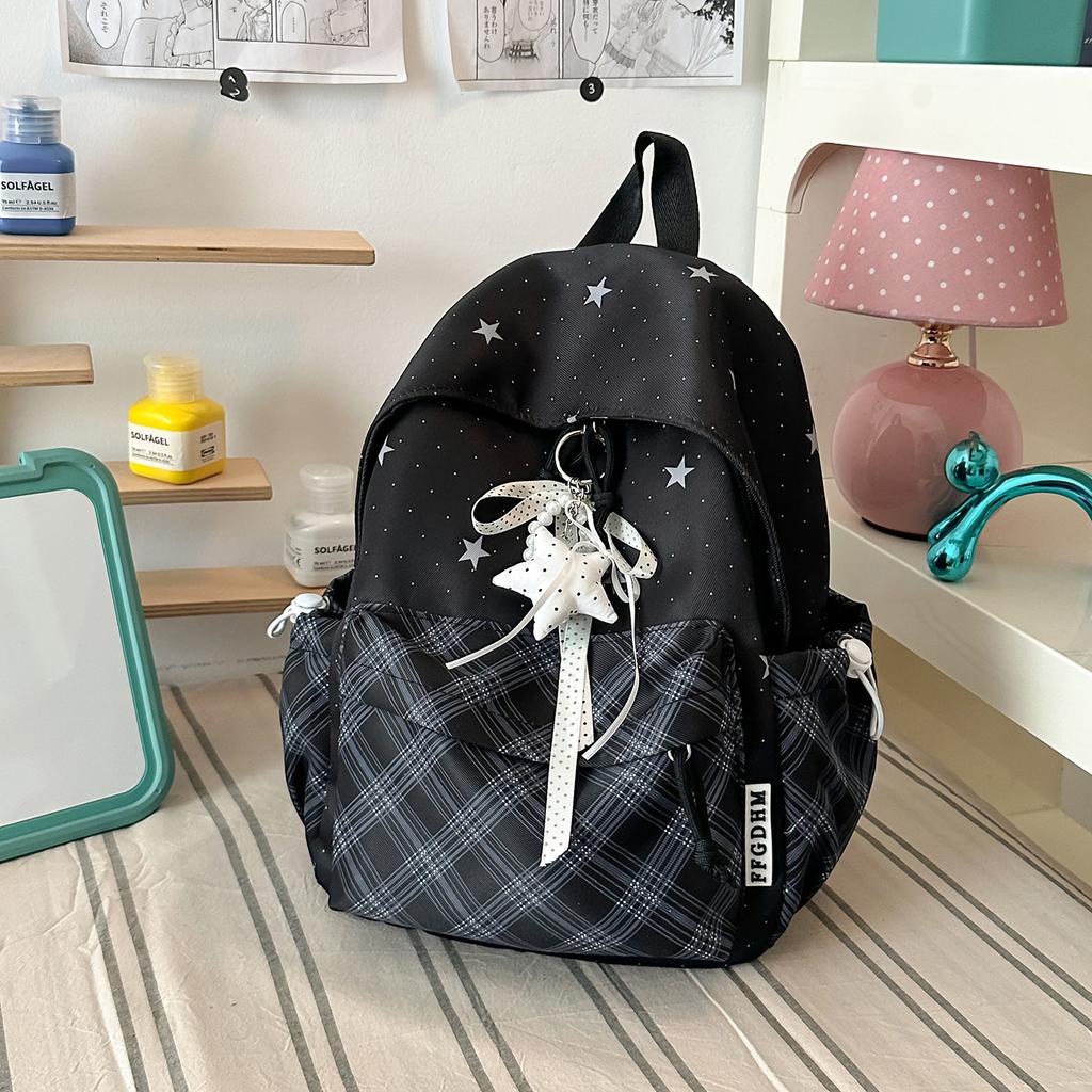 Schoolbag new Korean ins high value fresh sweet relaxation star backpack junior high school students lightweight backpack