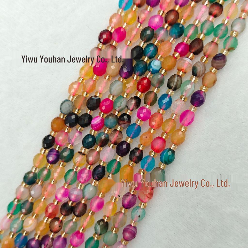 Handgefertigte facettierte Naturstein-Reiskörner, 6-8-10 mm für DIY-Schmuck