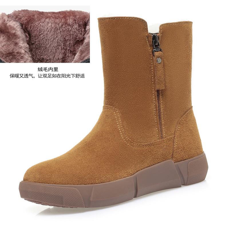 Новые модные короткие сапоги из овчины и шерсти зимние сапоги для женщин толстые и утепленные хлопковые сапоги для женщин 42 5156₽