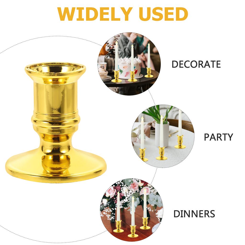 20 Pcs Golden Electronic Holders Stable Base Decorative Pillar Centerpieces Wedding Candlestick Holders Indoor Tealight