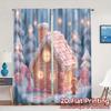 2D Flat Printing  JIT 2pcs   Curtains (Without Rod) Gingerbread Cottage Modern Creative Curtains Durable Polyester Curtains Home