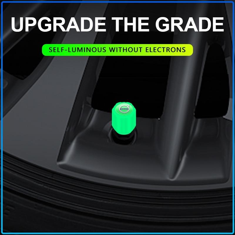 Car Tire Valve Caps Luminous Valve Stem Caps For Volvo XC90 XC60 XC70 XC40 V90 V60 V40 C70 C30 S80