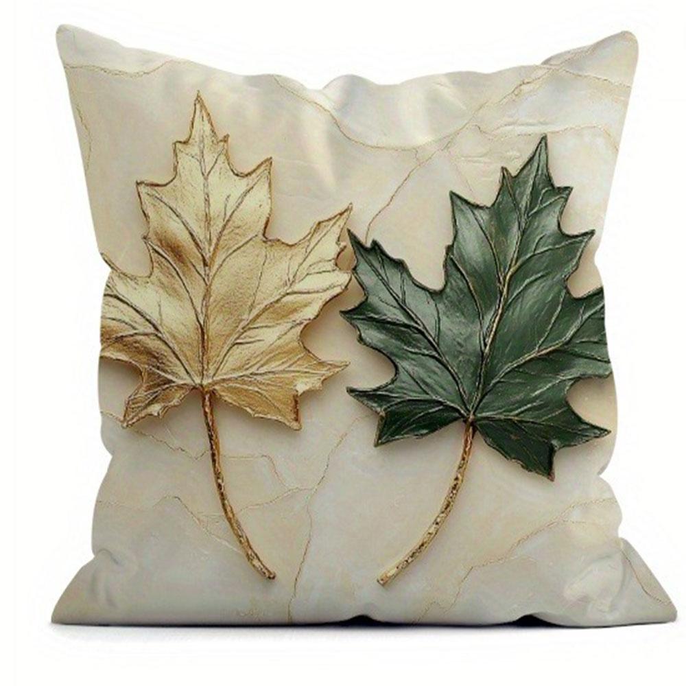 Simple Leaf Pattern Home Decor Pillowcase Bedroom Living Room Sofa Decoration Polyester Cushion Cover with Zipper