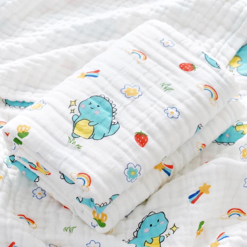 High-Density Six-Layer Pure Cotton Baby Bath Towel and Swaddling Blanket for Newborns and Children