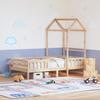 Solid Wood Bed with Canopy 75x190 Cm Pine