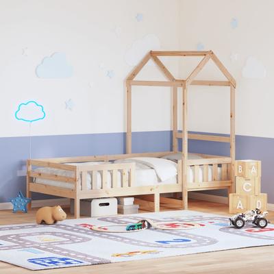 Vidaxl Rama Łóżka Z Daszkiem, 75X190 Cm, Lite Drewno Sosnowe