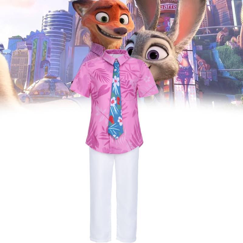 Zootopia Nick Cosplay Costume For Kids Children Performance Outfit Soft Polyester For Dance