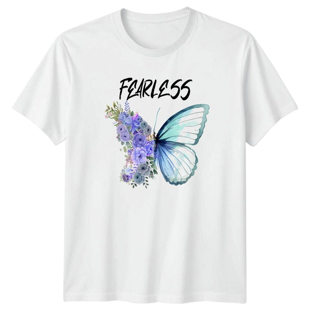 Fearless Unisexs TShirt Butterfly Floral Watercolor Botanical Birthday Gift S