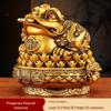 Golden Cicada Treasure Pot Toad Ornament - Three-Legged Resin Craft for Living Room or Storefront Opening Gift.