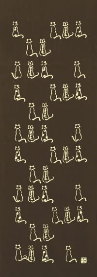 

Anbo Dyeing Hand Towel Cat Days, Brown Authentic Dyed Cotton 100% Tokuoka, Made in Japan, 35cm x 100cm