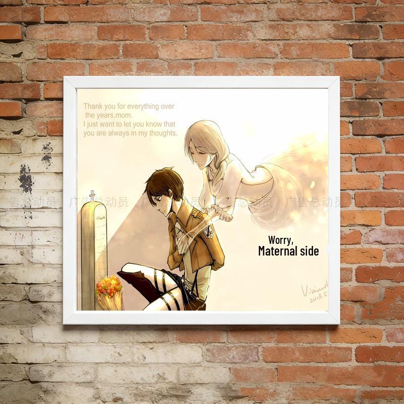 

Attack on Titan Trio Battle Style HD Self-Adhesive Oil Canvas 30X21【PP Poster with Adhesive Back】