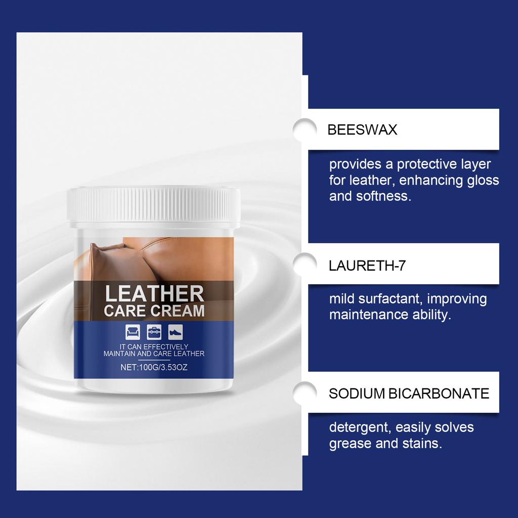 Leather Care Balm Household Cleaning, Maintenance, Brightening, Degreasing, Leather Shining Care Balm