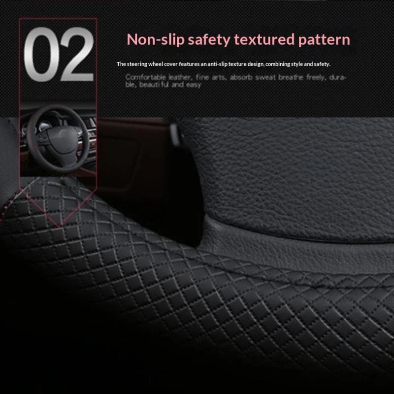 Durable 37-38cm Faux Leather Steering Wheel Cover Universal Design for Smooth Handling