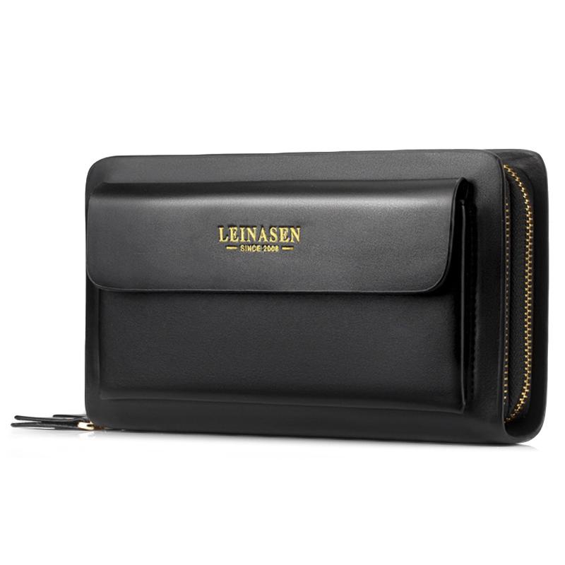 Men Clutch Bag Men's Long Purse Large Capacity Men's Wallets Cell Phone Pocket Passcard Pocket High Quality Wallet Bags