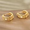 1 pairVintage Hollow Geometric Zircon Circle Hoop Earrings for Women Temperament Figure Copper Earring Jewelry Gifts