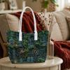 Gothic Cemetery Tote Bag Dark Vibes Spooky Green Ivy Pattern Daily Use Shopper Shoulder Bag 