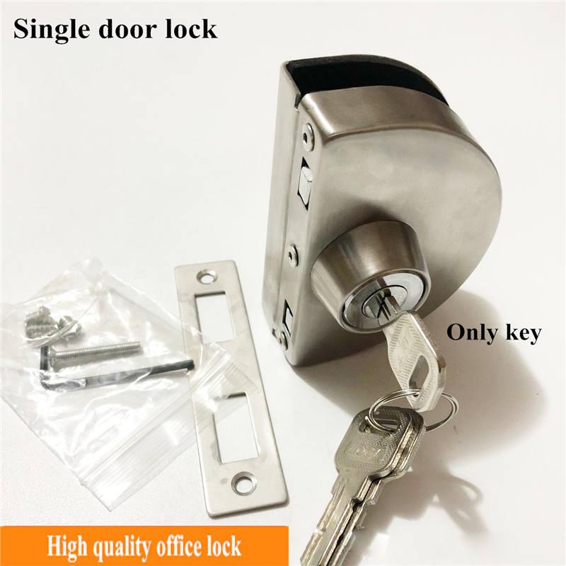 1 Set Double Open Glass Door Lock Stainless Steel Double Bolt Sliding Door Lock Office Glass Door Security Lock Home Hardware