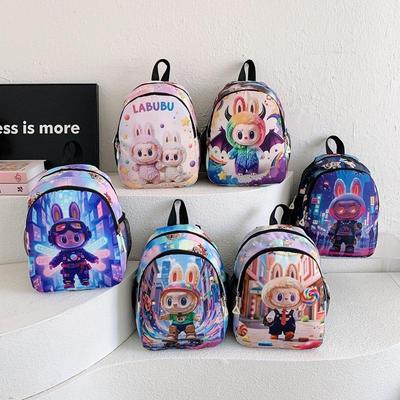 Mochila Infantil de Desenho Animado de Grande Capacidade - Fofa, Moderna e Casual para Escola e Uso ao Ar Livre.