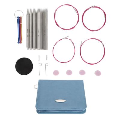 9 Pairs Circular Knitting Needle Set 11.5cm Long 2.2‑4.5mm Sizes Stainless Steel Interchangeable