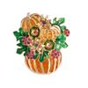 Halloween Pumpkin Brooch With Crystal Rhinestones For Costume Party Outfit Accessories And Festive Jewelry Decoration