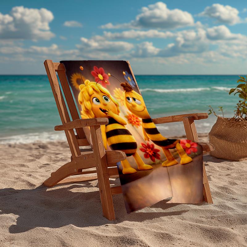Ultra-Soft Beach Towel with Maya the Bee Theme,Ideal for Pool - Camping, Diving - Perfect Travel Essential, Vibrant Beach Towel.