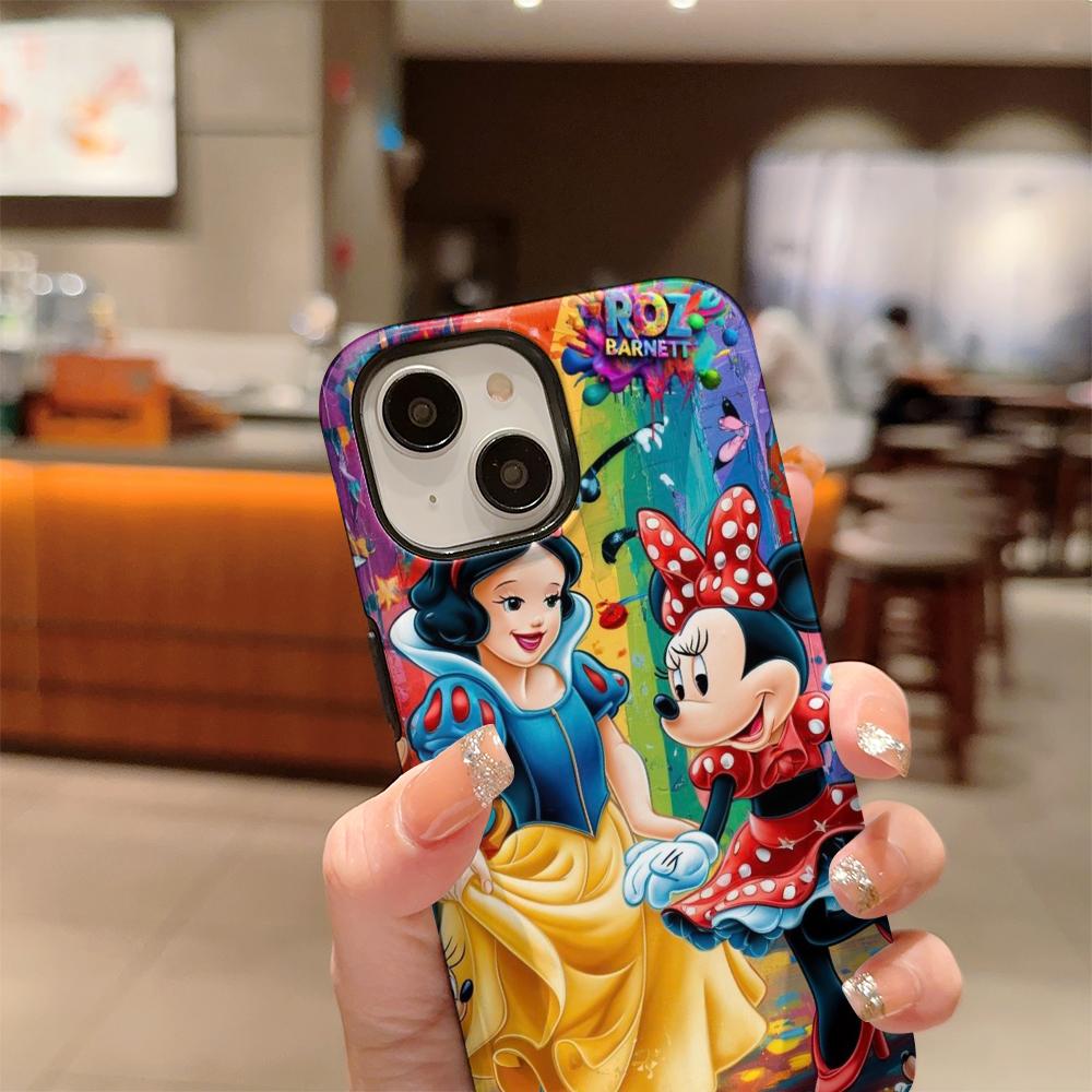 Disney phone case, double-layer protective cover, suitable for iPhone X/XS/SE/7/8/11/12/13/14/15/16/17 Pro Max Plus
