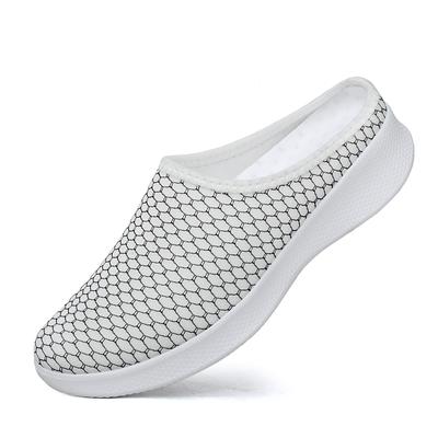 TUINANLE Woman Summer Casual Shoes Grid Pattern Slip On Platform Sneakers Couples Walking Shoes Plus Size 35-44