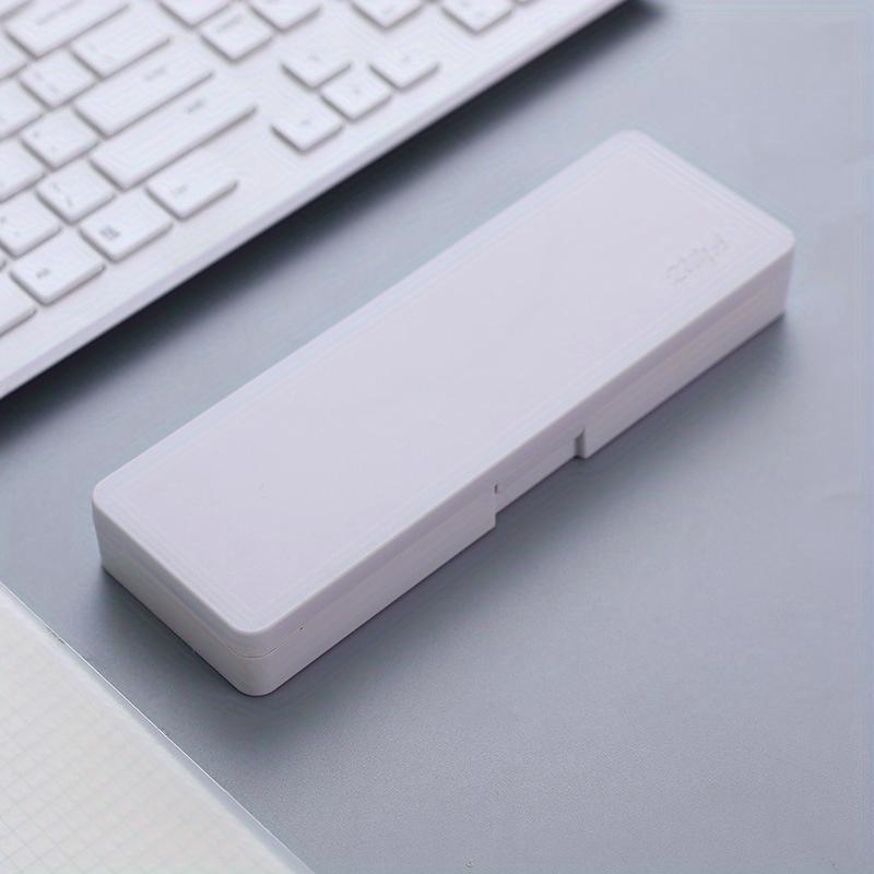 1pc Assorted Colors Plastic Pencil Case Box With Lid Snap Closure, Large Capacity School Supplies Storage Organizer Box For Kids
