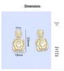 Gold-Plated S925 Silver Geometric Square Textured Earrings