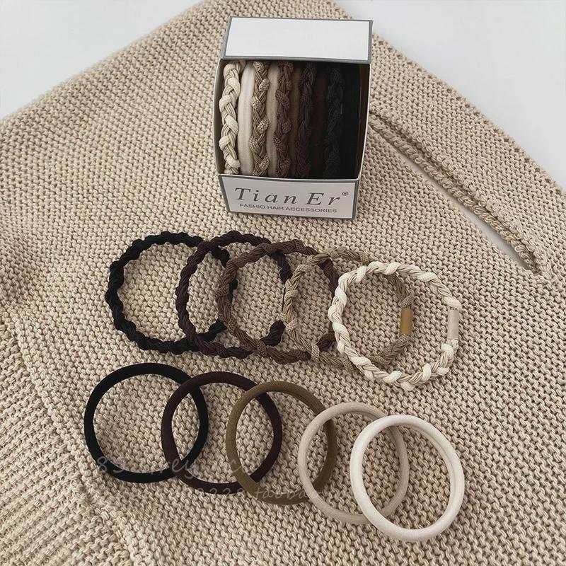 10 Pack of New Style Hair Tie Twist Headbands for Women - Autumn, Damage-Free, High-End Elastic Hair Bands