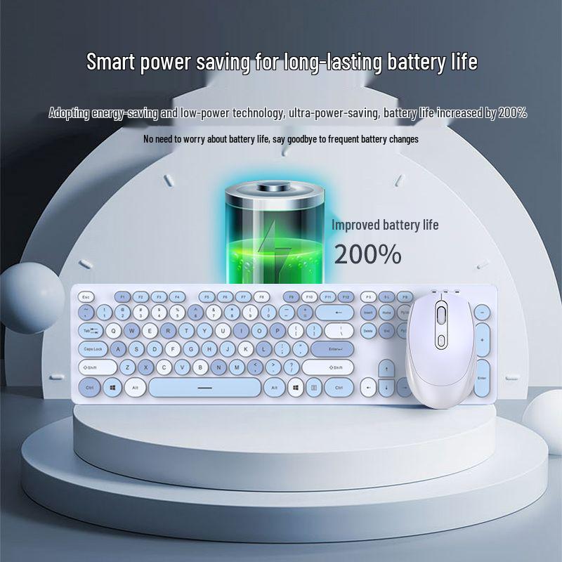 Chocolate Wireless Keyboard & Mouse Set: Cute, Silent, Portable Bluetooth for Office & Laptop Use