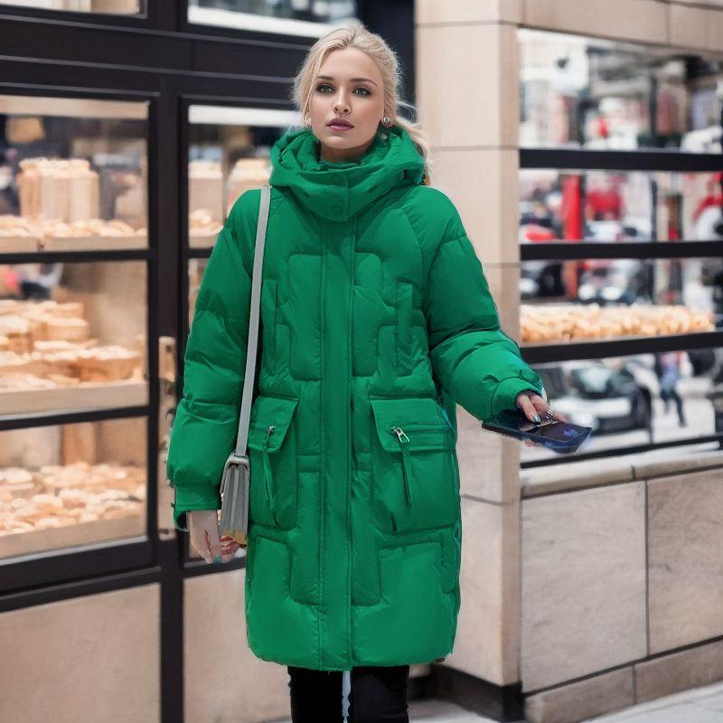 medium and long cotton-padded clothes, enlarged and thickened -padded jackets, loose bread clothes, winter knee-thick cotton-padded clothes