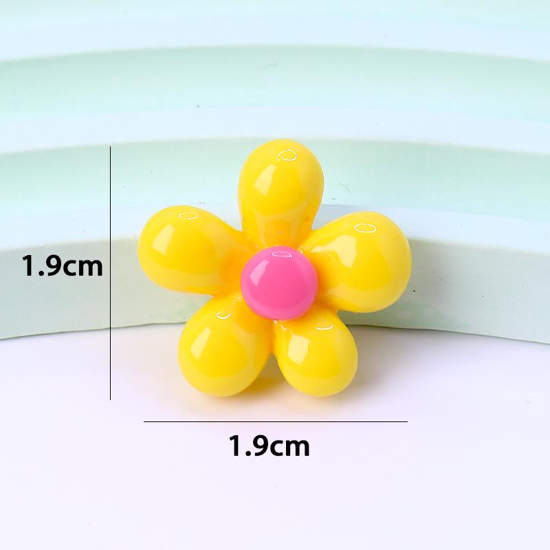 Glossy Pink Five-Petal Flower Resin Hair Clips & DIY Accessories