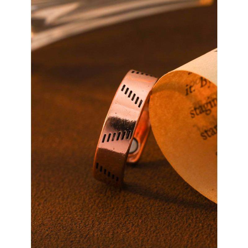 

Кольцо из красной меди с магнитом, в стиле ретро, модное, высококлассное, с гравированным узором, тотем, открытое J113-18