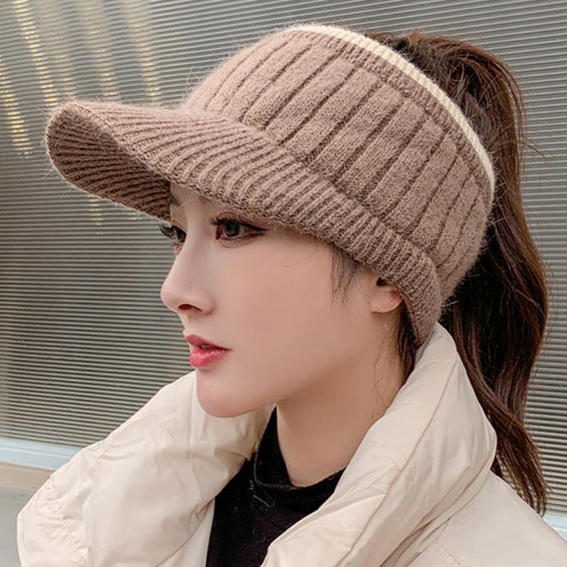 Winter New Fashion Versatile Topless Baseball Cap For Women With Ear Protection