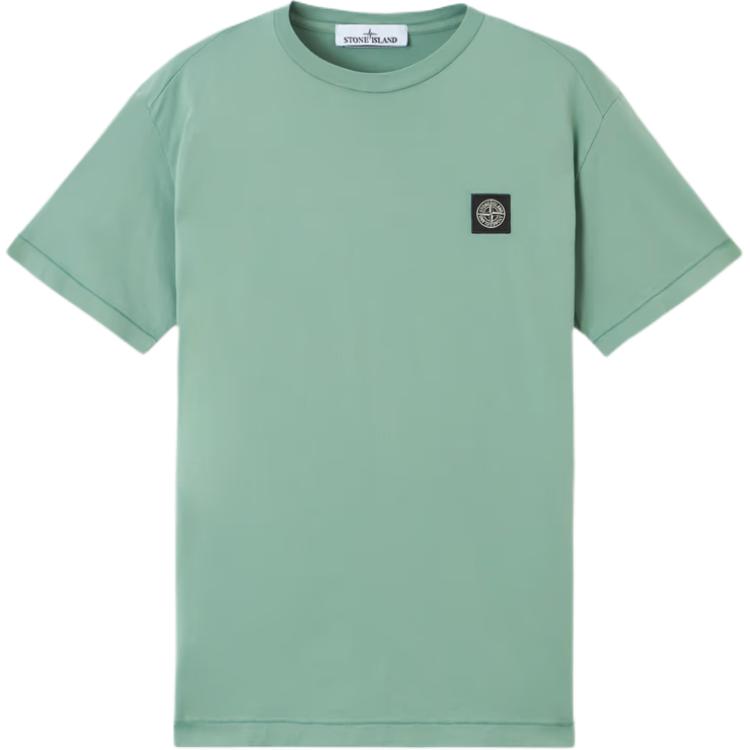 Stone Island Logo Crew Neck Slim Fit Short Sleeve T-Shirt Men Tops Mint-Green K1S152100039S0013-V005B XXL