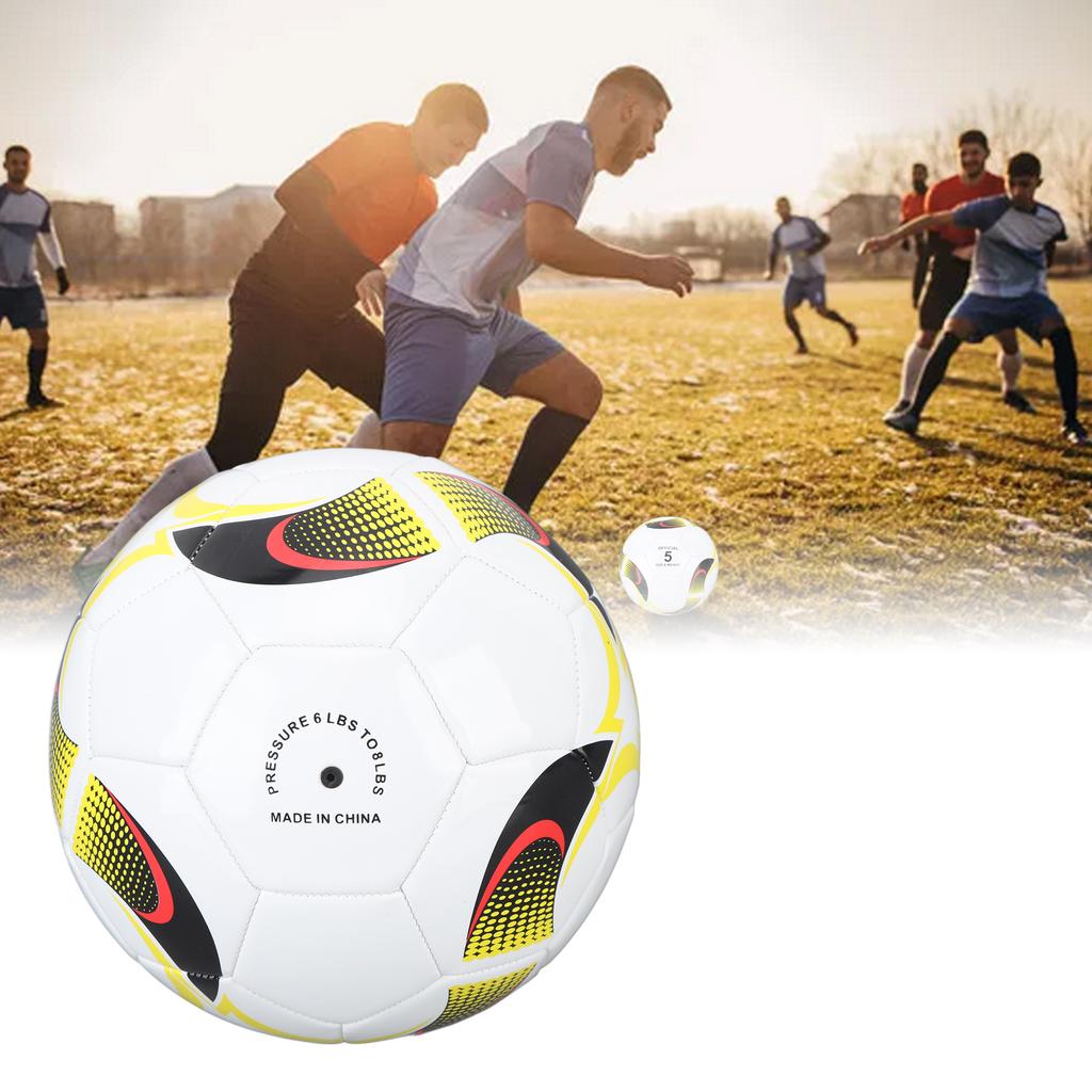 Size 5 Soccer Ball PVC Corn Pattern Elastic Soccer Ball Gift for Practice Game Kids Adults White