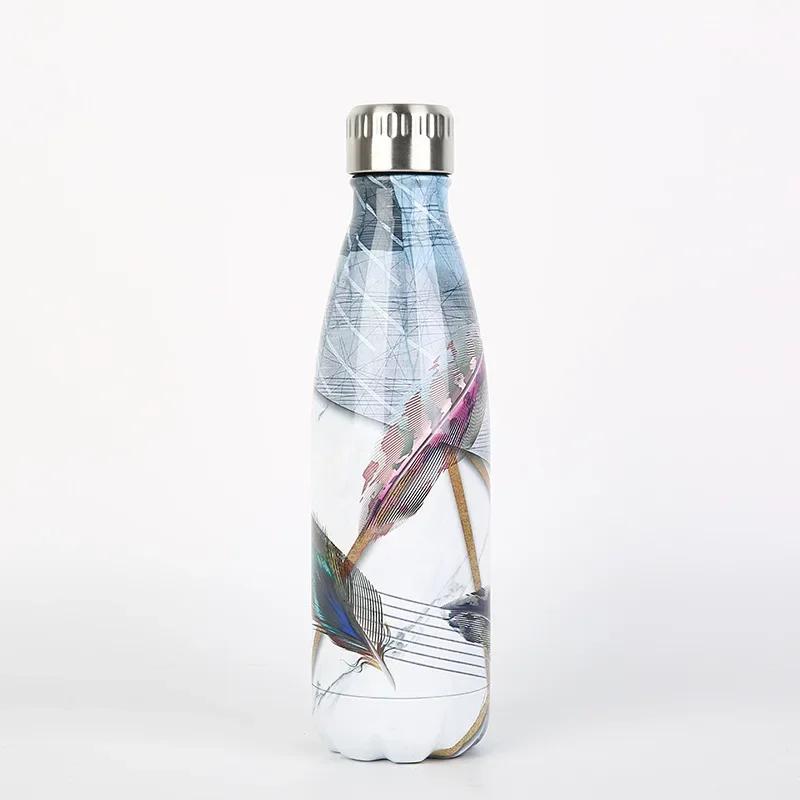 500ml Sportvattenflaska Elektroplätering Cola-mugg 304 Rostfritt Stål Vakuumisolerad Drickartiklar Dricksglas Personlighet