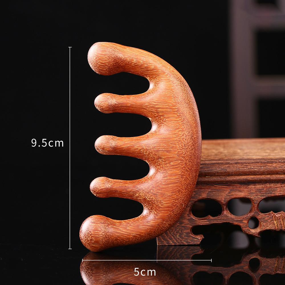 Sandalwood Four In One Massage Comb Multi Functional Head Dredging Tool Meridian Brushing Facial Beauty Scraping Massage Comb