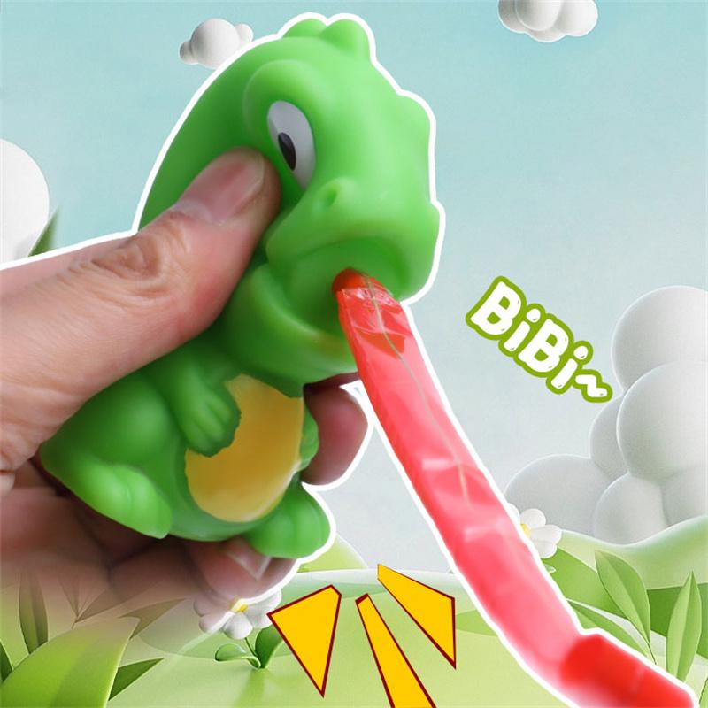 Giocattoli Spremibili Divertenti Rana/Dinosauro con Lingua Fuori Giocattoli Spremibili Giocattoli Antistress per Bambini e Adulti Giocattoli per Scaricare la Rabbia