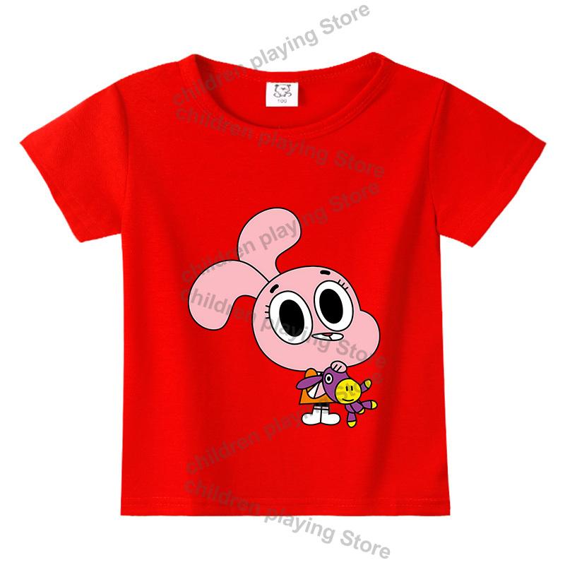 The Amazing World of Gumball Anais Darwin Short Sleeve Tee Cartoon Kids T-Shirt Summer Clothes Cute Boy Girl Tops Birthday Gift